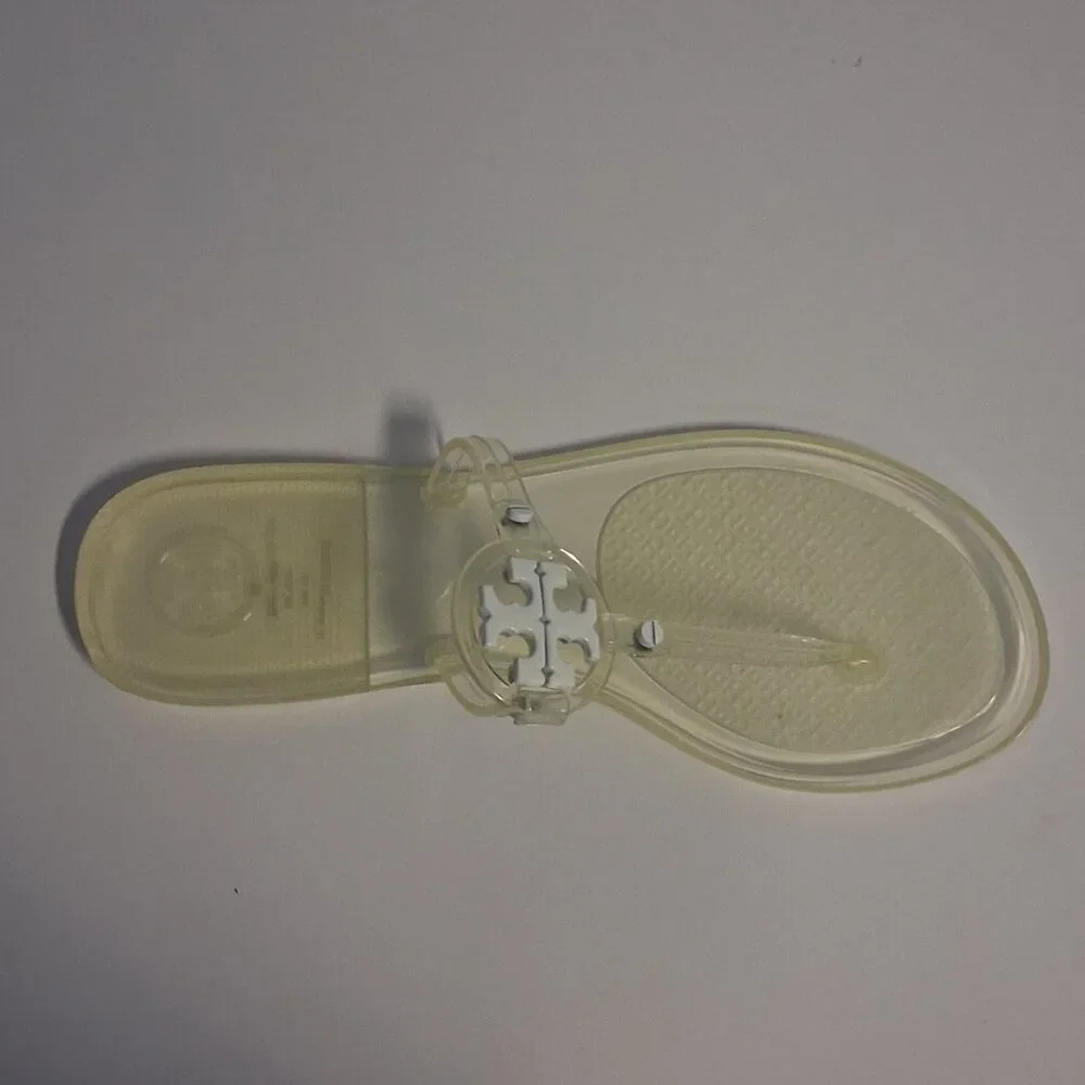 Tory Burch Mini Miller Flat Thong Sandals Clear Size 6 Like new